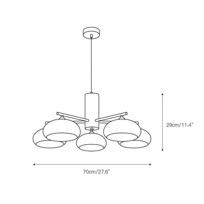 Modern Oval Chandelier Light in Metal and Glass – Elegant Design for Stylish Home Décor 4