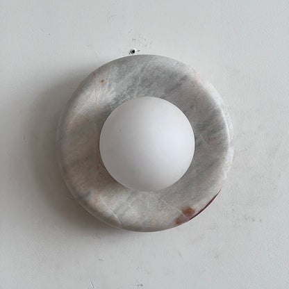 Modern Red Marble Wall Sconce with Glass Ball – Elegant Wall Lamp for Living Room and Bedroom Lighting 16