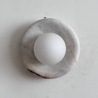 Modern Red Marble Wall Sconce with Glass Ball – Elegant Wall Lamp for Living Room and Bedroom Lighting 24