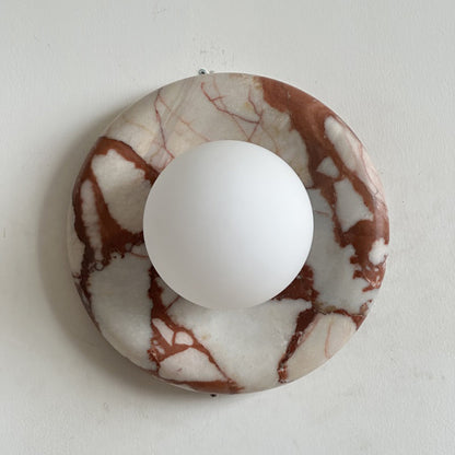 Modern Red Marble Wall Sconce with Glass Ball – Elegant Wall Lamp for Living Room and Bedroom Lighting 32
