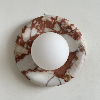 Modern Red Marble Wall Sconce with Glass Ball – Elegant Wall Lamp for Living Room and Bedroom Lighting 44