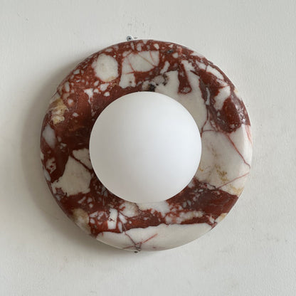 Modern Red Marble Wall Sconce with Glass Ball – Elegant Wall Lamp for Living Room and Bedroom Lighting 46