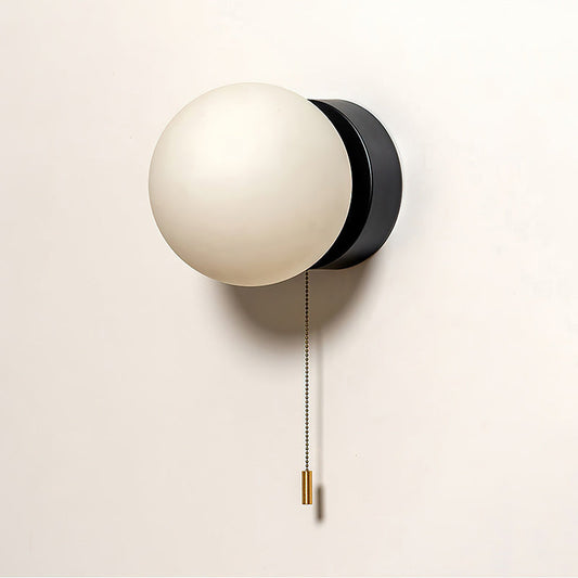 Modern White Glass Globe Wall Sconce – Elegant Wall Lamp for Contemporary Lighting 0
