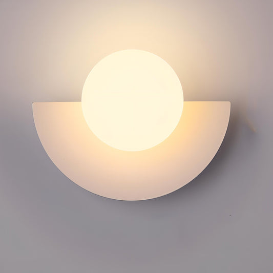 Nordic Semicircle Wall Lamp – Contemporary LED Wall Light Sconce for Hallway and Bedroom, Metal and PVC, 25cm Diameter 0