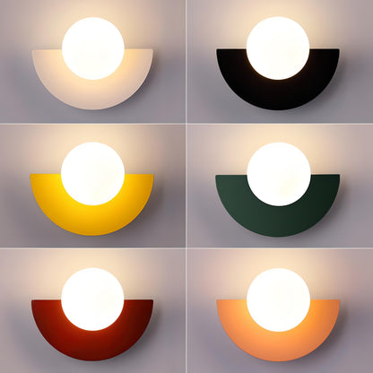 Nordic Semicircle Wall Lamp – Contemporary LED Wall Light Sconce for Hallway and Bedroom, Metal and PVC, 25cm Diameter 3