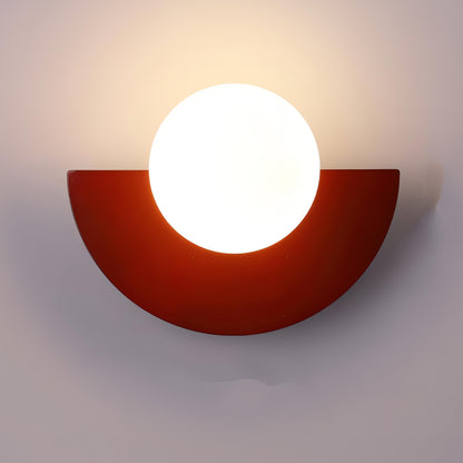 Nordic Semicircle Wall Lamp – Contemporary LED Wall Light Sconce for Hallway and Bedroom, Metal and PVC, 25cm Diameter 6