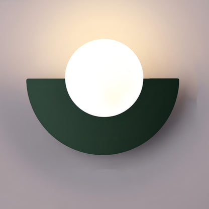 Nordic Semicircle Wall Lamp – Contemporary LED Wall Light Sconce for Hallway and Bedroom, Metal and PVC, 25cm Diameter 7