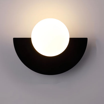 Nordic Semicircle Wall Lamp – Contemporary LED Wall Light Sconce for Hallway and Bedroom, Metal and PVC, 25cm Diameter 9