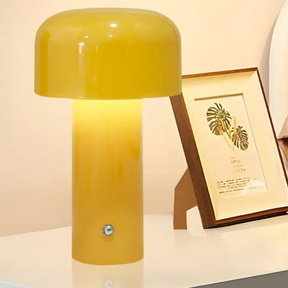 Portable Mushroom Table Lamp – USB Rechargeable Cordless Bedside Lamp with Warm Ambient Light for Modern Décor 0