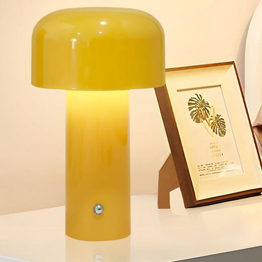 Portable Mushroom Table Lamp – USB Rechargeable Cordless Bedside Lamp with Warm Ambient Light for Modern Décor 0